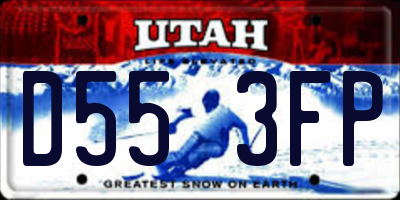UT license plate D553FP