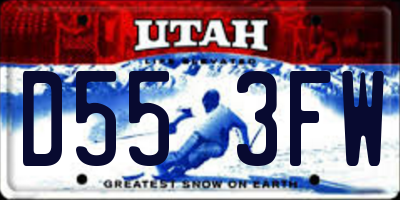 UT license plate D553FW