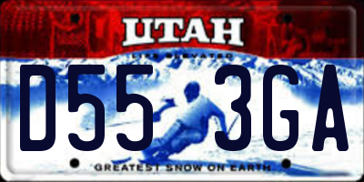 UT license plate D553GA