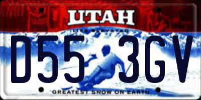 UT license plate D553GV