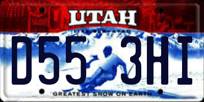 UT license plate D553HI