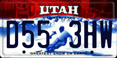 UT license plate D553HW