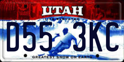 UT license plate D553KC