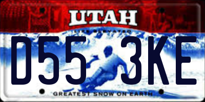 UT license plate D553KE