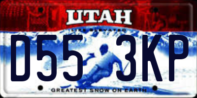 UT license plate D553KP