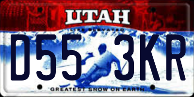UT license plate D553KR