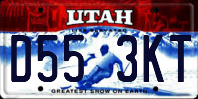 UT license plate D553KT