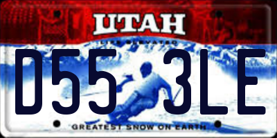 UT license plate D553LE