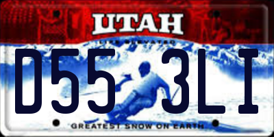 UT license plate D553LI