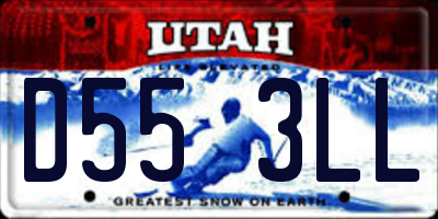 UT license plate D553LL