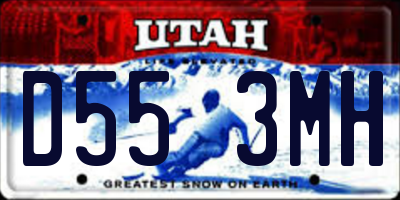 UT license plate D553MH