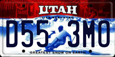 UT license plate D553MO