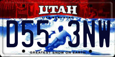 UT license plate D553NW