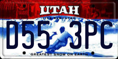 UT license plate D553PC