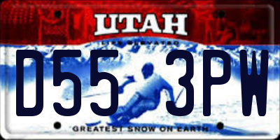 UT license plate D553PW
