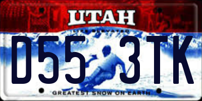 UT license plate D553TK