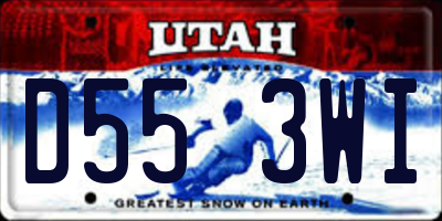 UT license plate D553WI