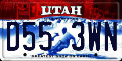 UT license plate D553WN