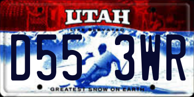 UT license plate D553WR