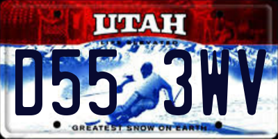 UT license plate D553WV