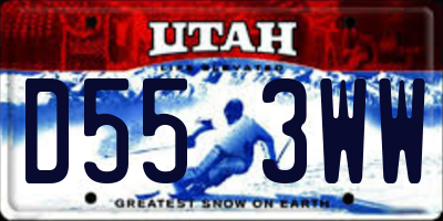 UT license plate D553WW