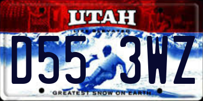 UT license plate D553WZ