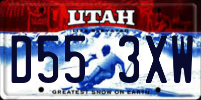 UT license plate D553XW