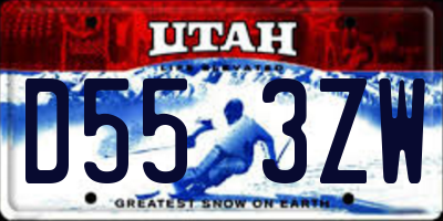 UT license plate D553ZW