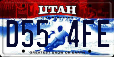 UT license plate D554FE