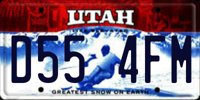 UT license plate D554FM
