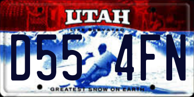 UT license plate D554FN