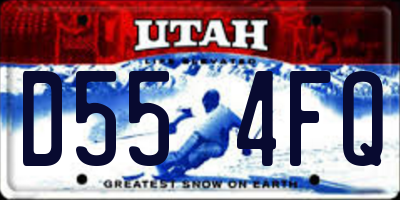 UT license plate D554FQ