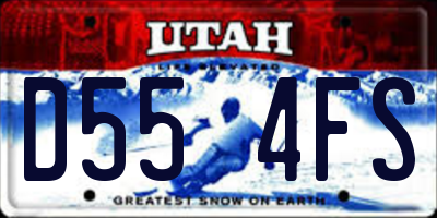 UT license plate D554FS