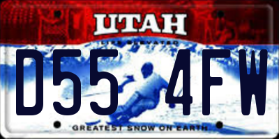 UT license plate D554FW