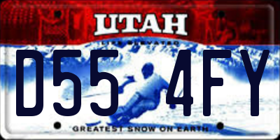 UT license plate D554FY