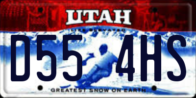 UT license plate D554HS
