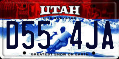 UT license plate D554JA