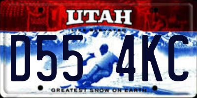 UT license plate D554KC