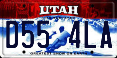 UT license plate D554LA