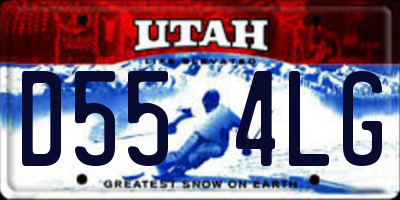 UT license plate D554LG
