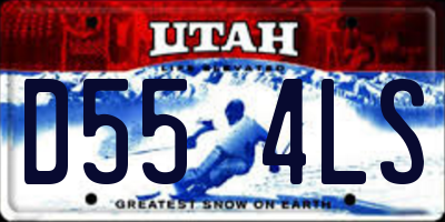 UT license plate D554LS