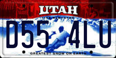 UT license plate D554LU