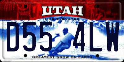 UT license plate D554LW