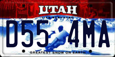 UT license plate D554MA