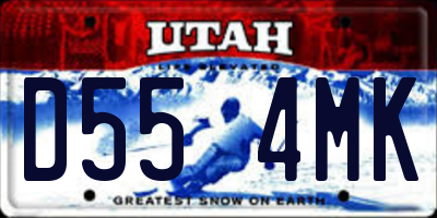UT license plate D554MK