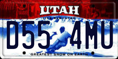 UT license plate D554MU