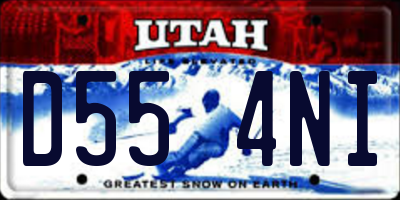 UT license plate D554NI