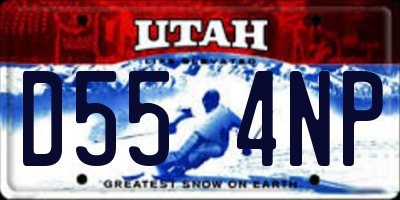 UT license plate D554NP