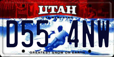 UT license plate D554NW