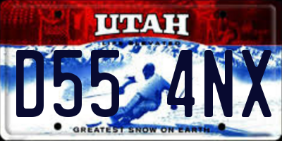UT license plate D554NX